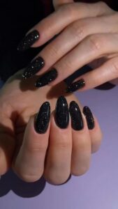 Matte Black Chic Nails