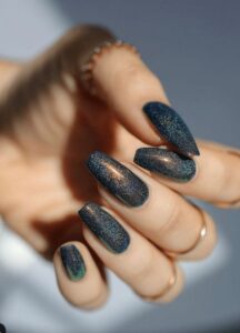 Glittery Midnight Nails