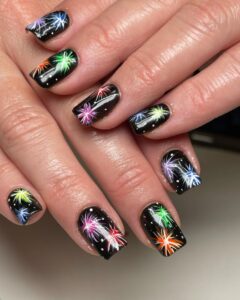 fireworks nail design