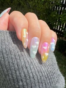 Pastel Drizzle Nails Soft & Elegant