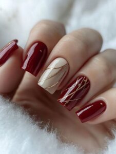 Classic Red & Gold Nails