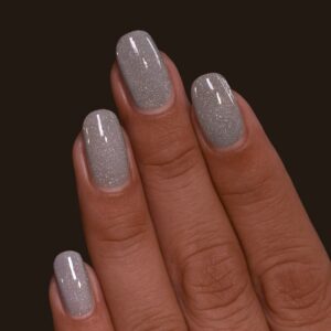 Silver Sparkle Fade Nails