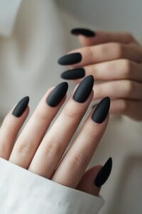 Matte Black Chic Nails 