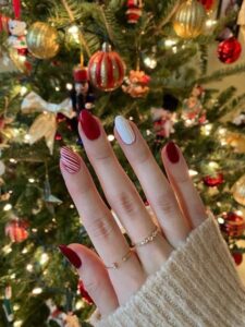 Candy Cane Stripes Nails