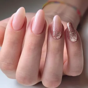 Sparkling Rose Gold Nails