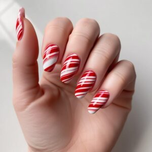 Candy Cane Stripes Nails