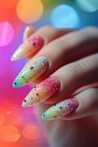 Colorful Confetti Nails