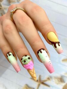 Ice Cream Drizzle nail 