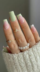 Mint Green French Tips