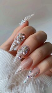 Rhinestone-Embellished Nails