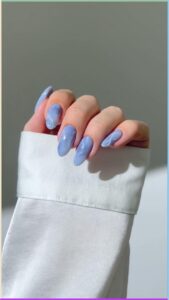 Sky Blue Tips Nail 