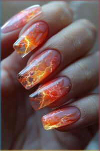 Wavy Neon nail 