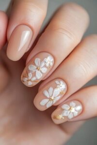 Floral Accent Nails